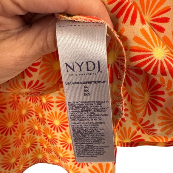 NYDJ- Bright Orange blouse- Size L - Picture 4 of 5